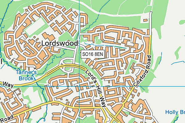 SO16 8EN map - OS VectorMap District (Ordnance Survey)