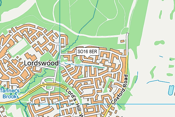 SO16 8ER map - OS VectorMap District (Ordnance Survey)