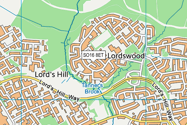 SO16 8ET map - OS VectorMap District (Ordnance Survey)