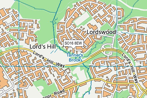 SO16 8EW map - OS VectorMap District (Ordnance Survey)