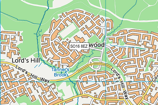 SO16 8EZ map - OS VectorMap District (Ordnance Survey)