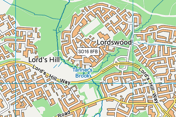 SO16 8FB map - OS VectorMap District (Ordnance Survey)