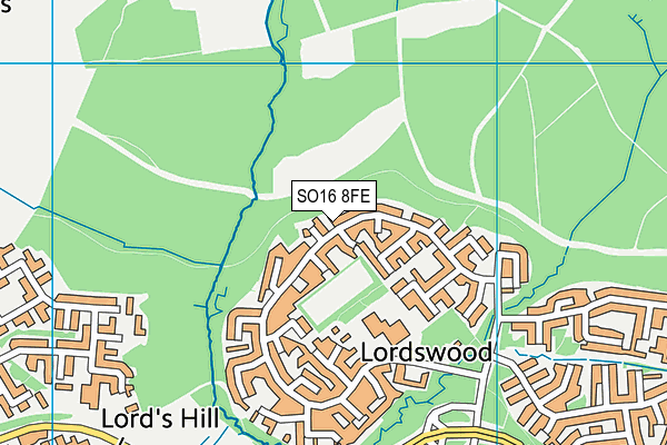 SO16 8FE map - OS VectorMap District (Ordnance Survey)