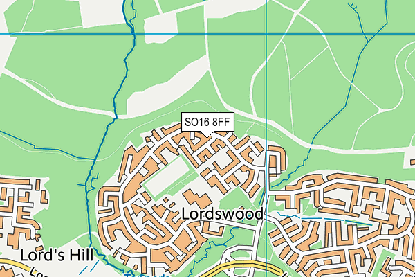 SO16 8FF map - OS VectorMap District (Ordnance Survey)