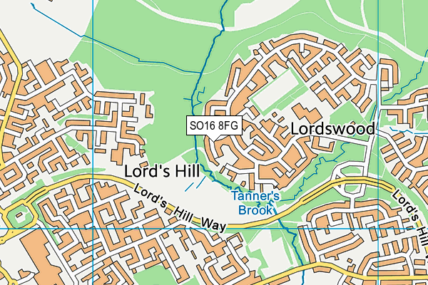 SO16 8FG map - OS VectorMap District (Ordnance Survey)