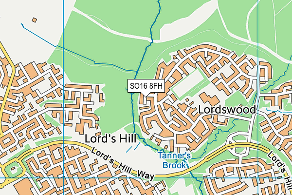SO16 8FH map - OS VectorMap District (Ordnance Survey)