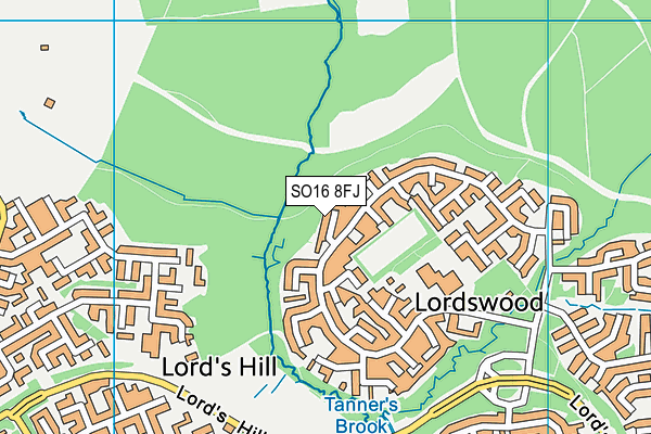 SO16 8FJ map - OS VectorMap District (Ordnance Survey)