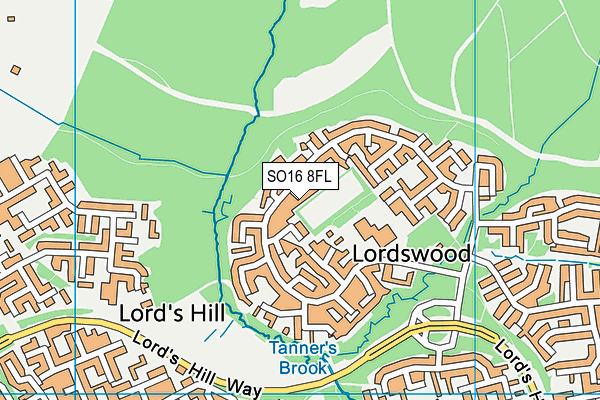 SO16 8FL map - OS VectorMap District (Ordnance Survey)