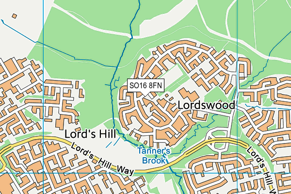 SO16 8FN map - OS VectorMap District (Ordnance Survey)