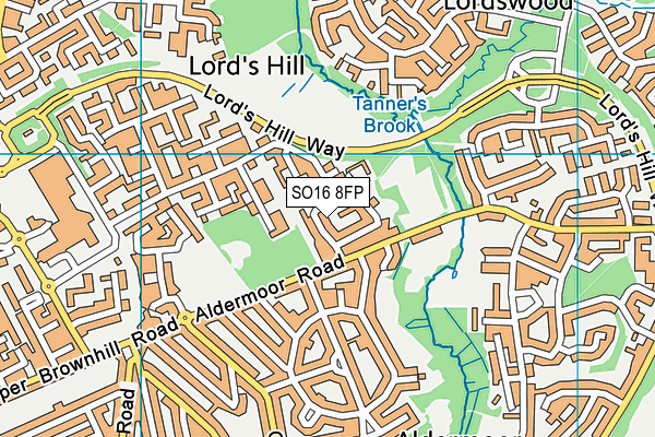 SO16 8FP map - OS VectorMap District (Ordnance Survey)
