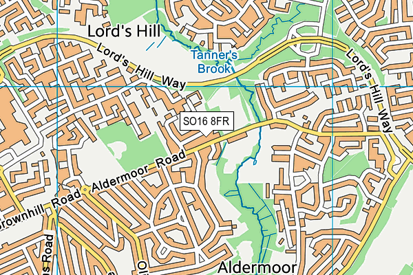 SO16 8FR map - OS VectorMap District (Ordnance Survey)