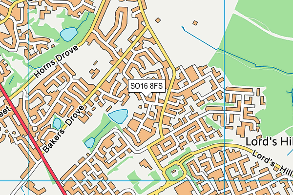 SO16 8FS map - OS VectorMap District (Ordnance Survey)