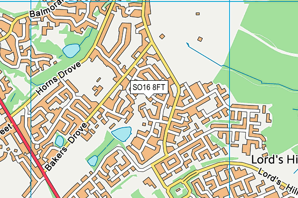 SO16 8FT map - OS VectorMap District (Ordnance Survey)