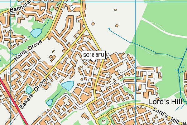 SO16 8FU map - OS VectorMap District (Ordnance Survey)