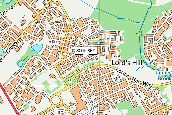 SO16 8FY map - OS VectorMap District (Ordnance Survey)