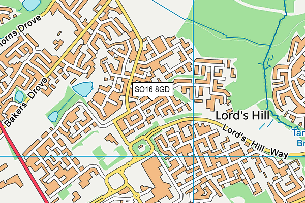 SO16 8GD map - OS VectorMap District (Ordnance Survey)