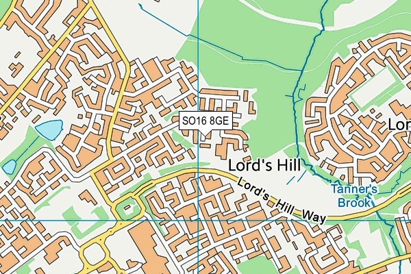 SO16 8GE map - OS VectorMap District (Ordnance Survey)