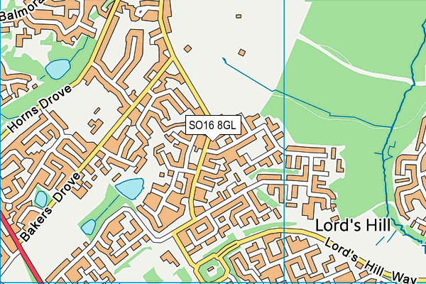 SO16 8GL map - OS VectorMap District (Ordnance Survey)
