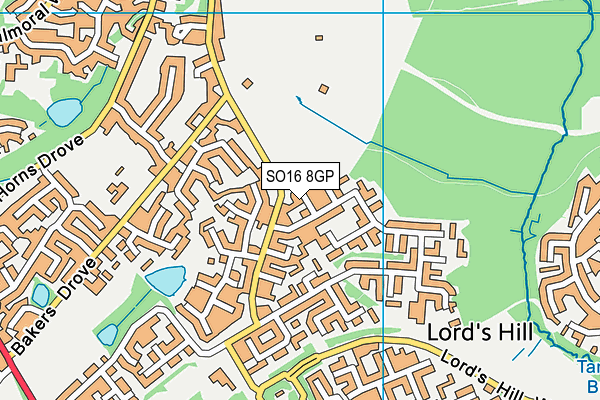 SO16 8GP map - OS VectorMap District (Ordnance Survey)