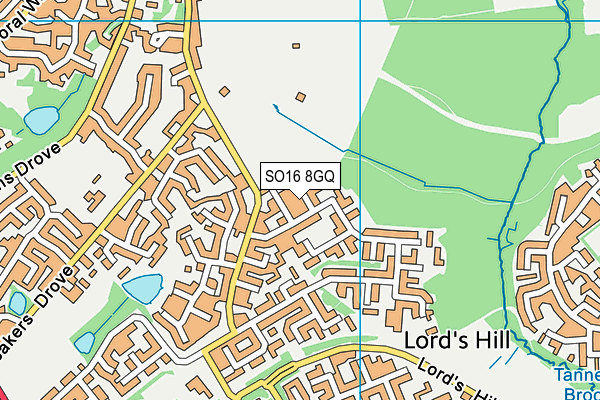 SO16 8GQ map - OS VectorMap District (Ordnance Survey)