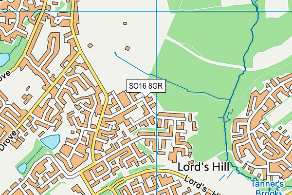 SO16 8GR map - OS VectorMap District (Ordnance Survey)