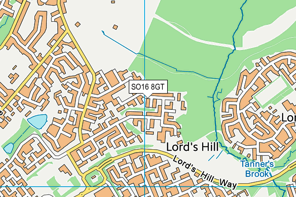 SO16 8GT map - OS VectorMap District (Ordnance Survey)