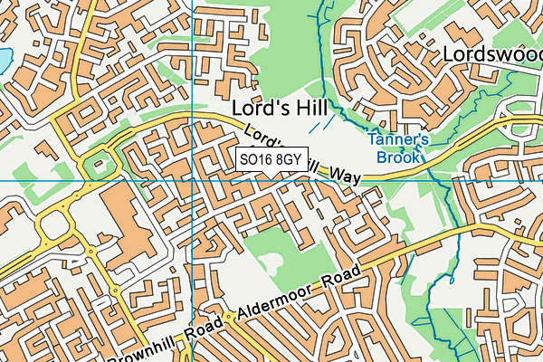 SO16 8GY map - OS VectorMap District (Ordnance Survey)