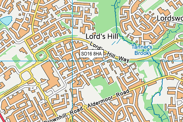 SO16 8HA map - OS VectorMap District (Ordnance Survey)