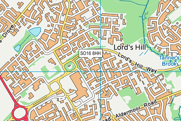 SO16 8HH map - OS VectorMap District (Ordnance Survey)