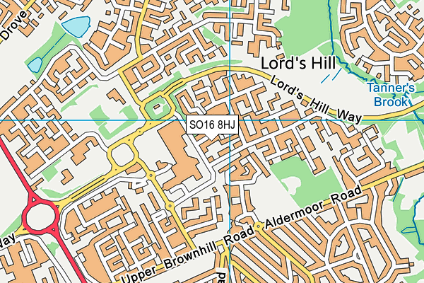 SO16 8HJ map - OS VectorMap District (Ordnance Survey)