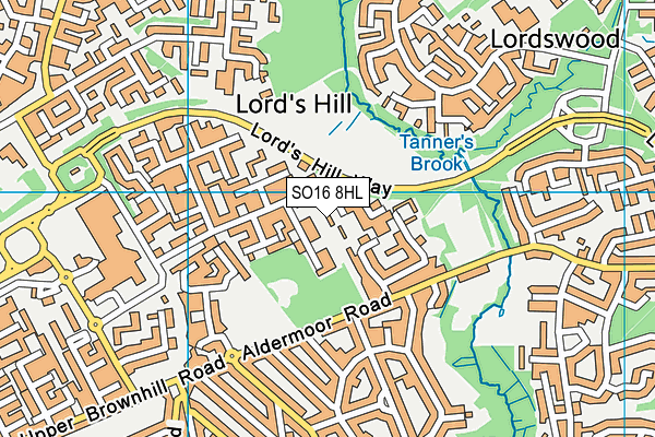 SO16 8HL map - OS VectorMap District (Ordnance Survey)