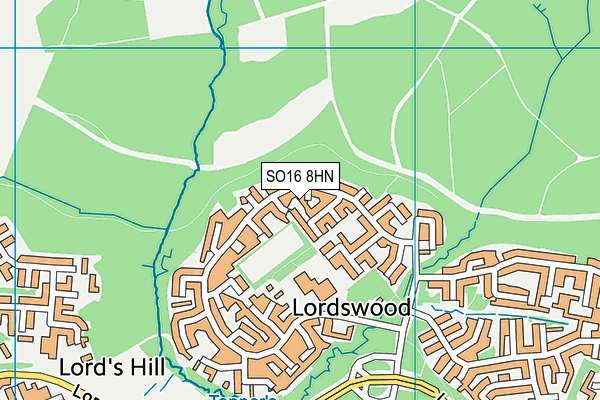 SO16 8HN map - OS VectorMap District (Ordnance Survey)