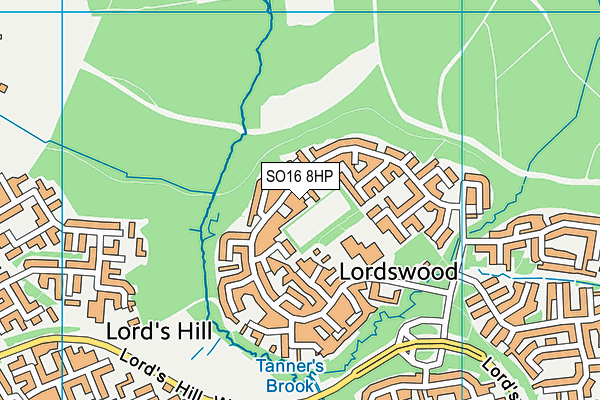 SO16 8HP map - OS VectorMap District (Ordnance Survey)