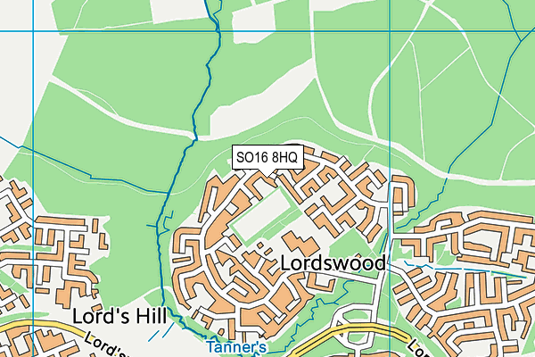 SO16 8HQ map - OS VectorMap District (Ordnance Survey)