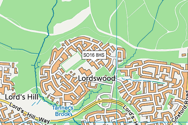 SO16 8HS map - OS VectorMap District (Ordnance Survey)