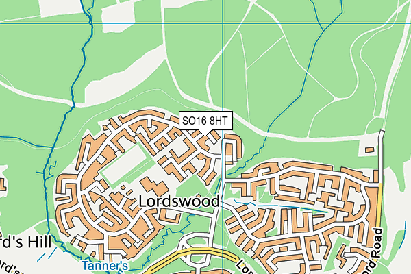 SO16 8HT map - OS VectorMap District (Ordnance Survey)