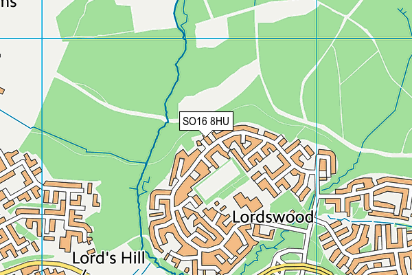 SO16 8HU map - OS VectorMap District (Ordnance Survey)