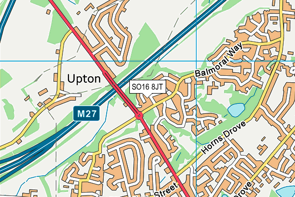 SO16 8JT map - OS VectorMap District (Ordnance Survey)