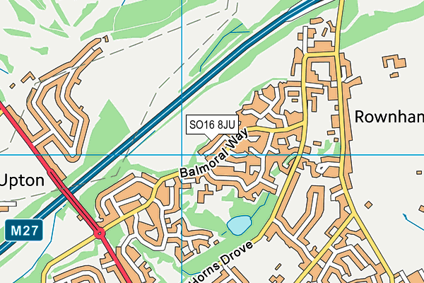 SO16 8JU map - OS VectorMap District (Ordnance Survey)