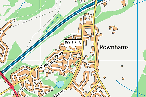 SO16 8LA map - OS VectorMap District (Ordnance Survey)