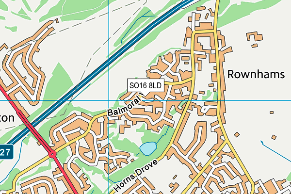 SO16 8LD map - OS VectorMap District (Ordnance Survey)