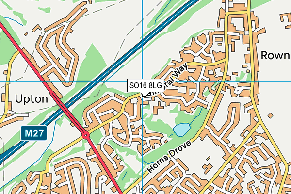 SO16 8LG map - OS VectorMap District (Ordnance Survey)