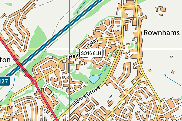 SO16 8LH map - OS VectorMap District (Ordnance Survey)