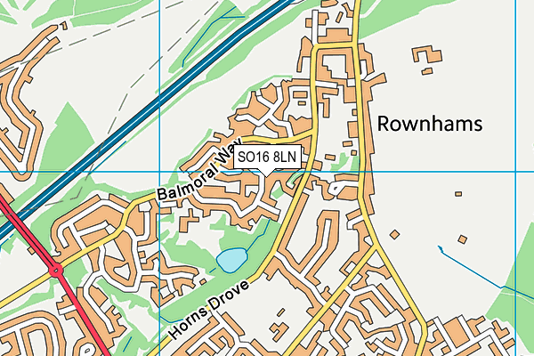 SO16 8LN map - OS VectorMap District (Ordnance Survey)