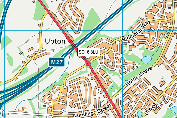 SO16 8LU map - OS VectorMap District (Ordnance Survey)