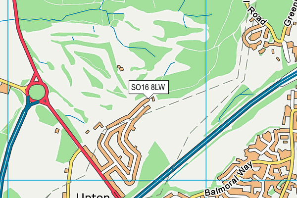 SO16 8LW map - OS VectorMap District (Ordnance Survey)