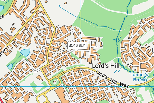 SO16 8LY map - OS VectorMap District (Ordnance Survey)