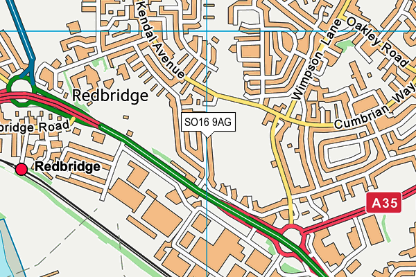 SO16 9AG map - OS VectorMap District (Ordnance Survey)