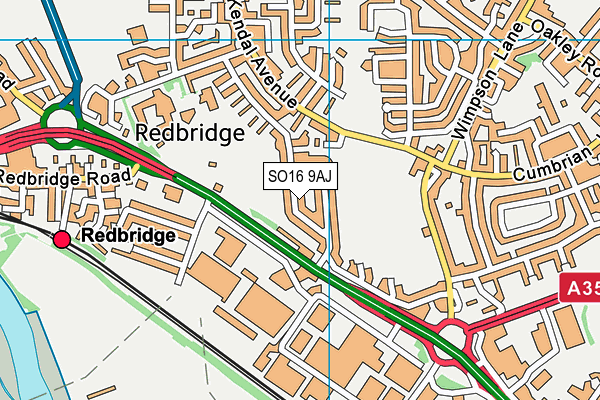 SO16 9AJ map - OS VectorMap District (Ordnance Survey)