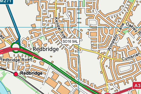 SO16 9AL map - OS VectorMap District (Ordnance Survey)